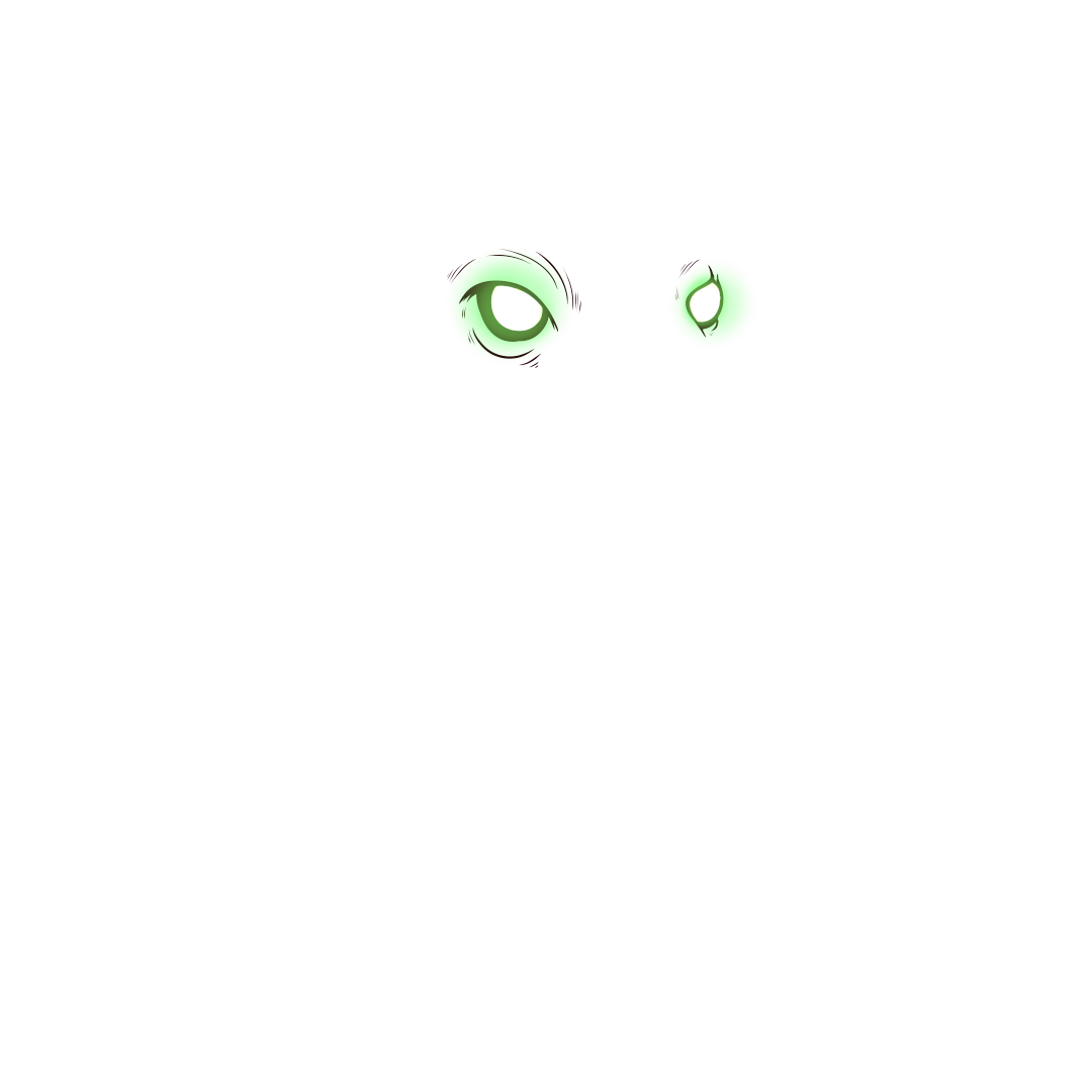 green glowing eyes